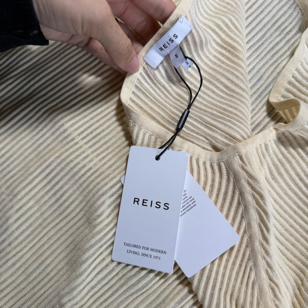 NWT Reiss Angie Sheer Asymmetrical Long Sleeve Jumper S - Picture 7 of 13